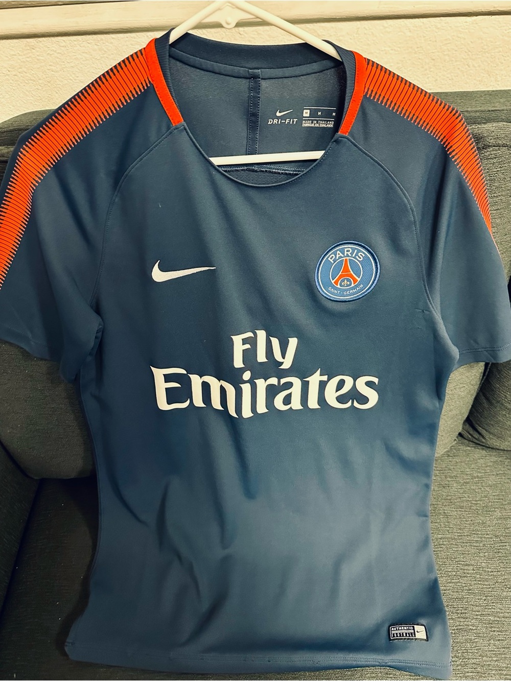 Authentic Nike Paris Saint-Germain Navy Blue Soccer Drifit Jersey Size Medium